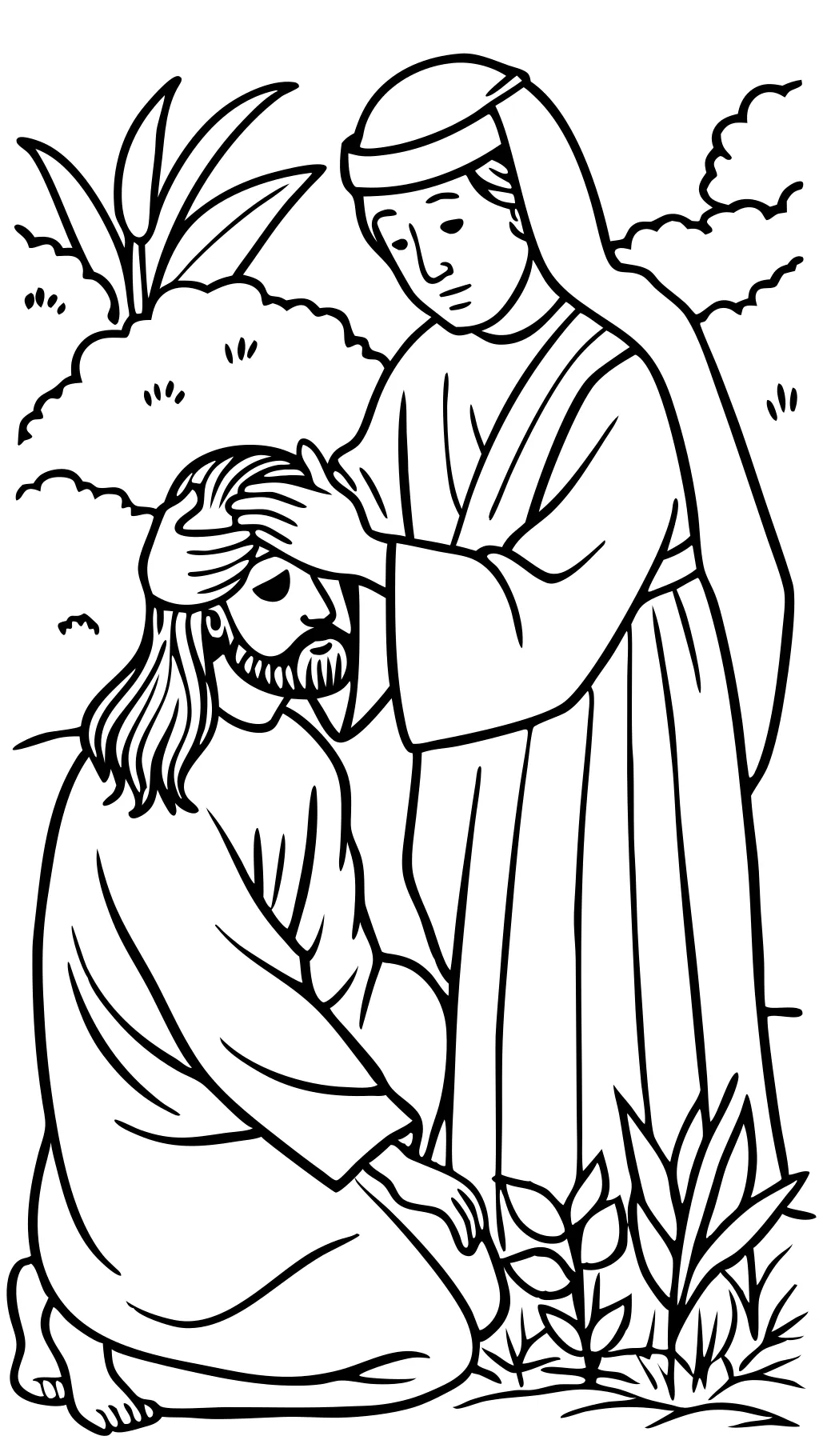 jesus heals the blind man coloring page